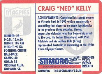 1991 Scanlens Stimorol #5 Craig Kelly Back